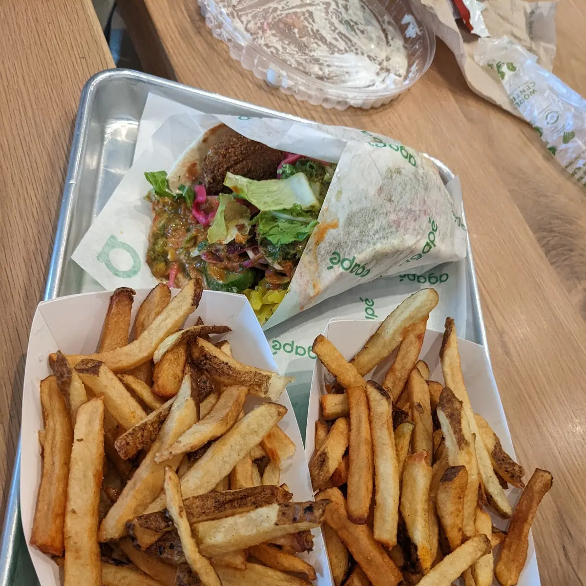 Custom Falafel Sandwich and Fries