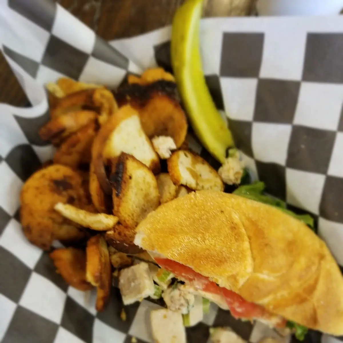 Chicken Salad and Bagel Chips