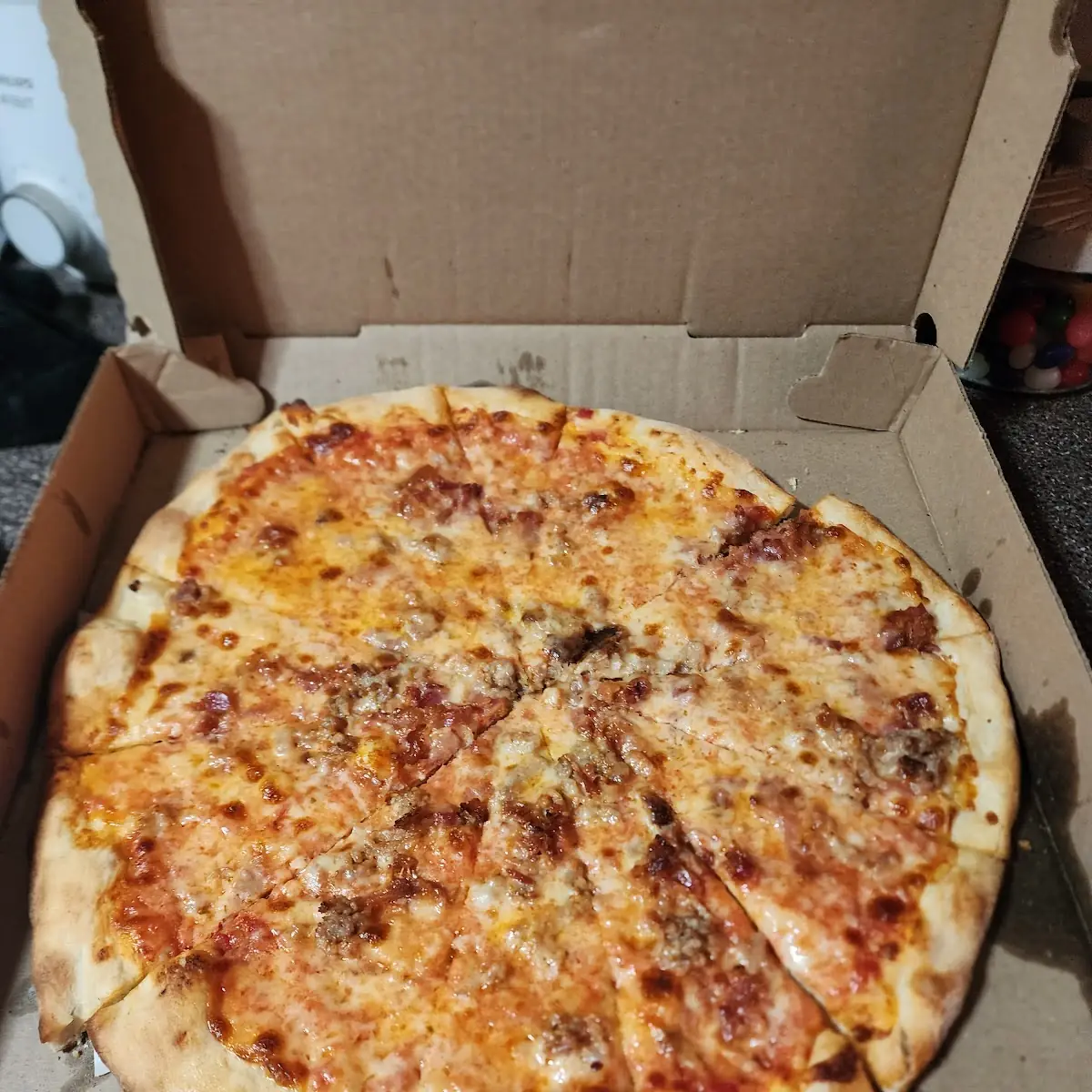 Bacon and Sausage Pizza