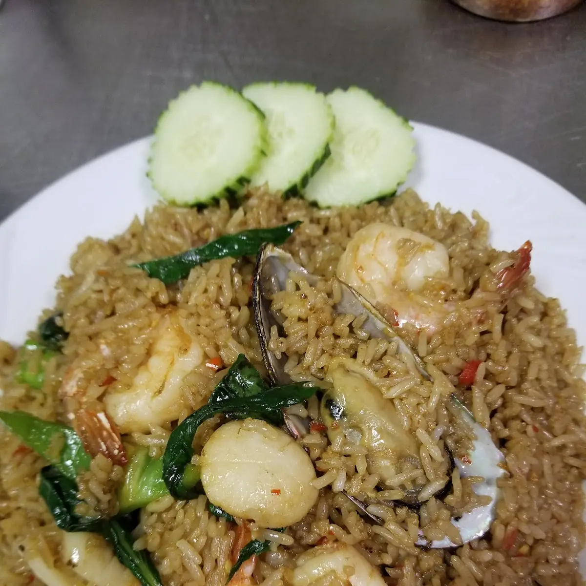Basil Fried Rice w Seafood
