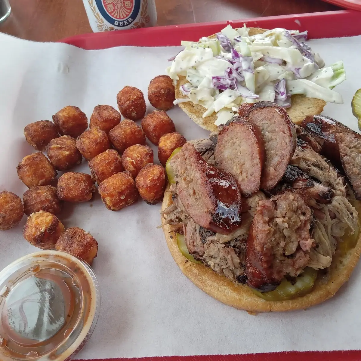 Big Pig with Sweet Potato Tots