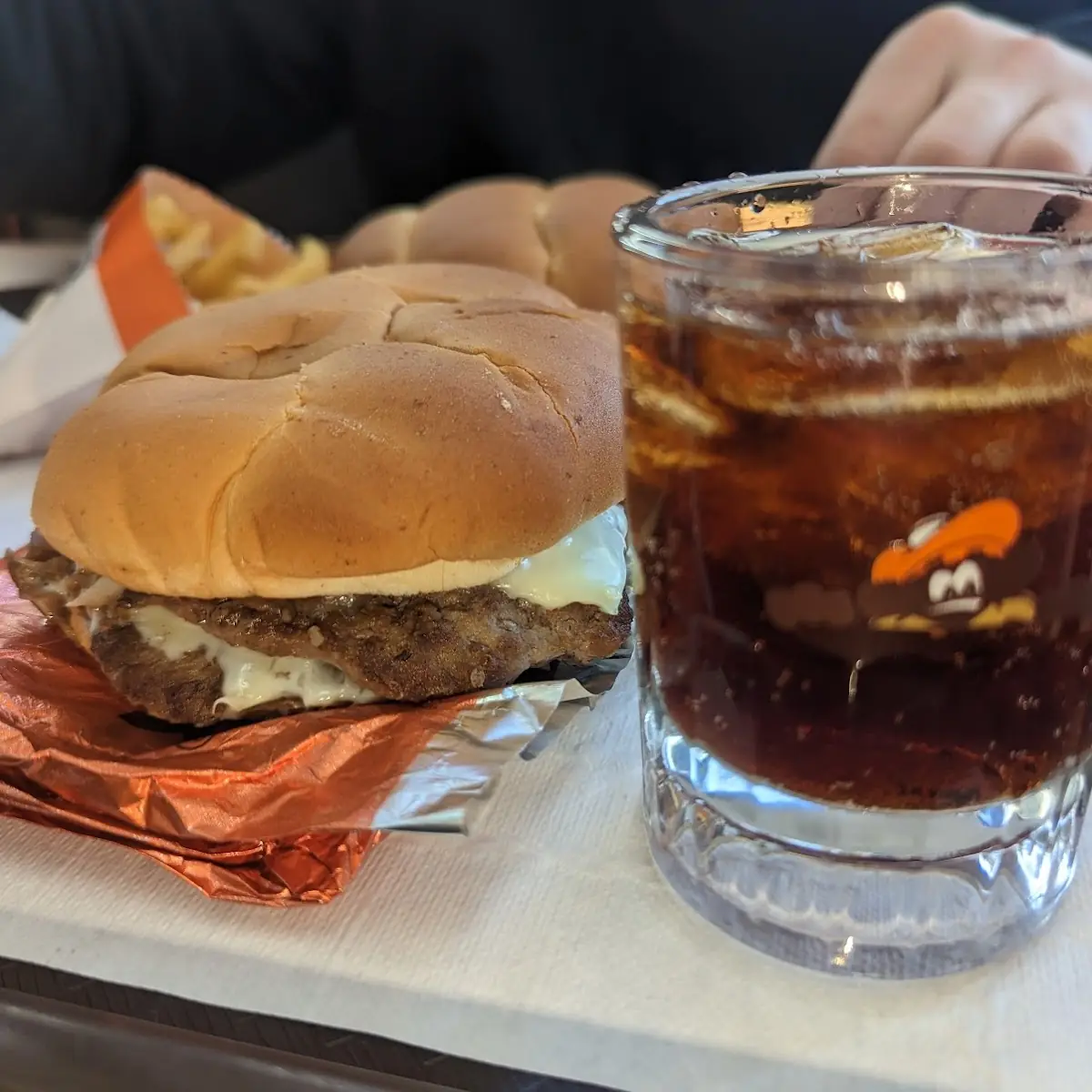 Double Onion and Mushroom Swiss Burger