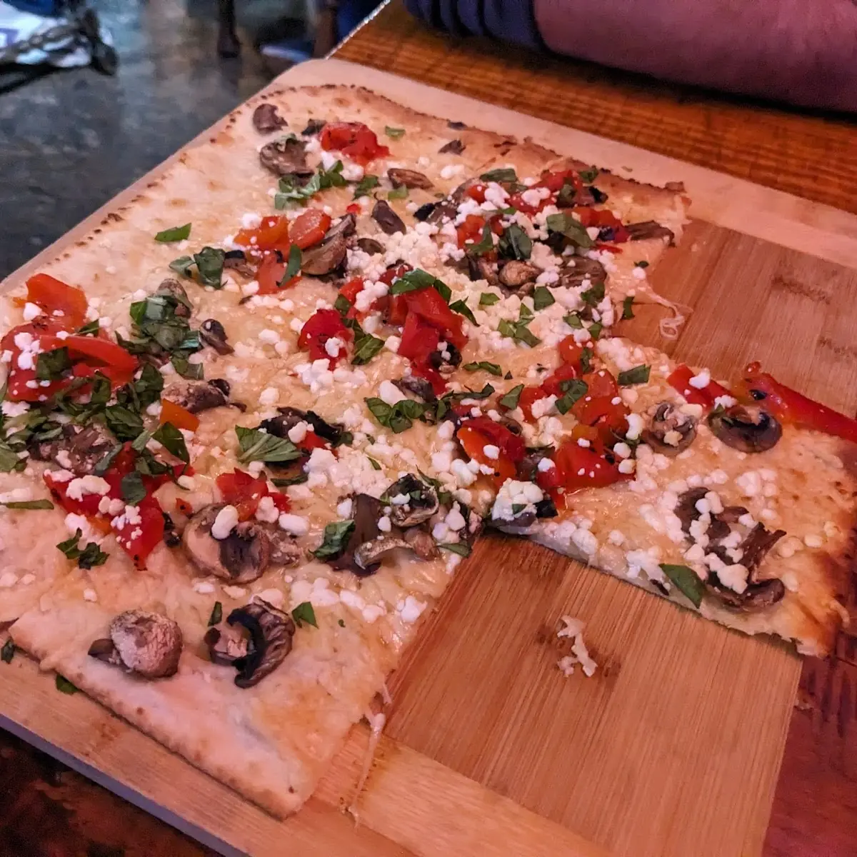 Tomato Goat Cheese Basil Pizza