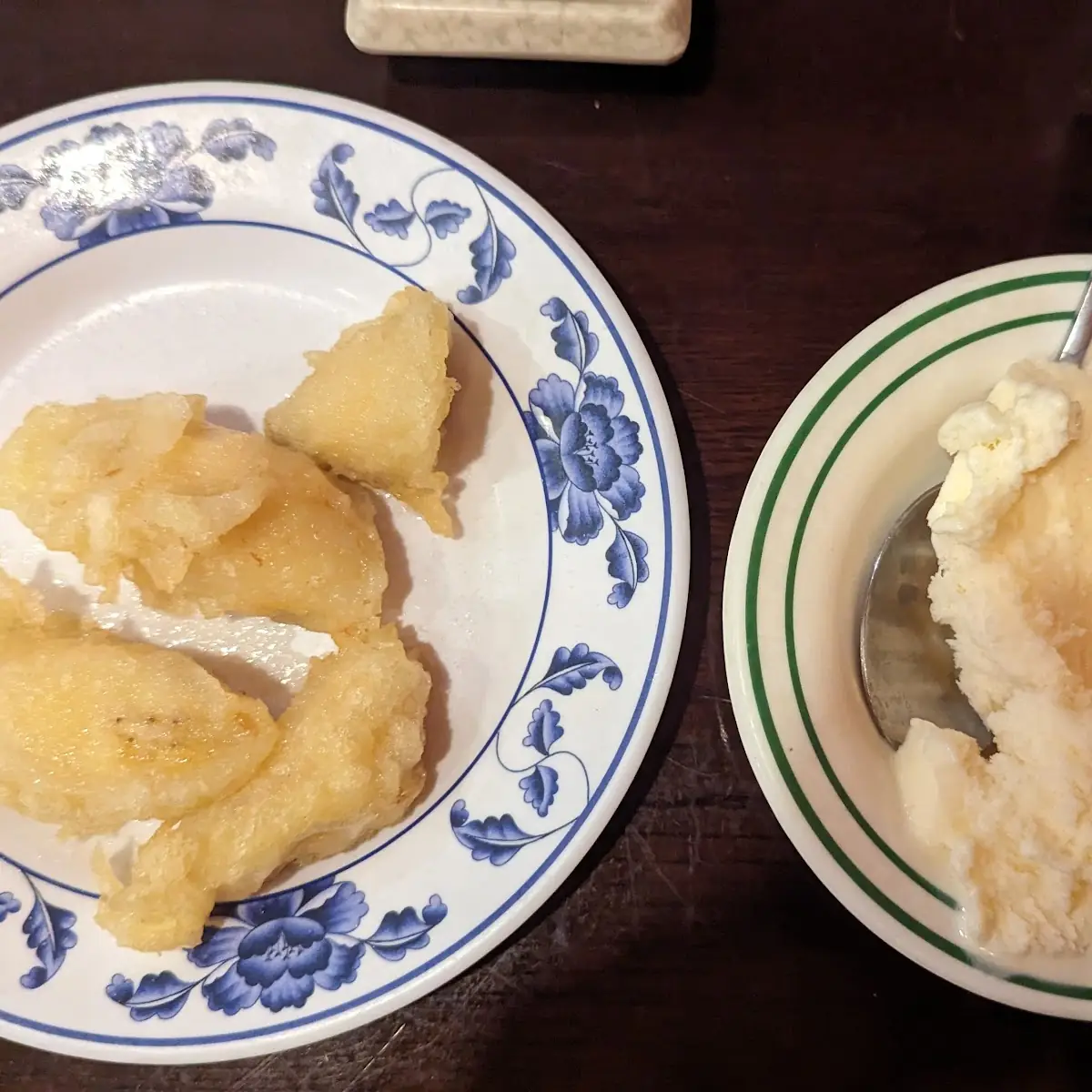 Fried Banana and Vanilla Ice Cream