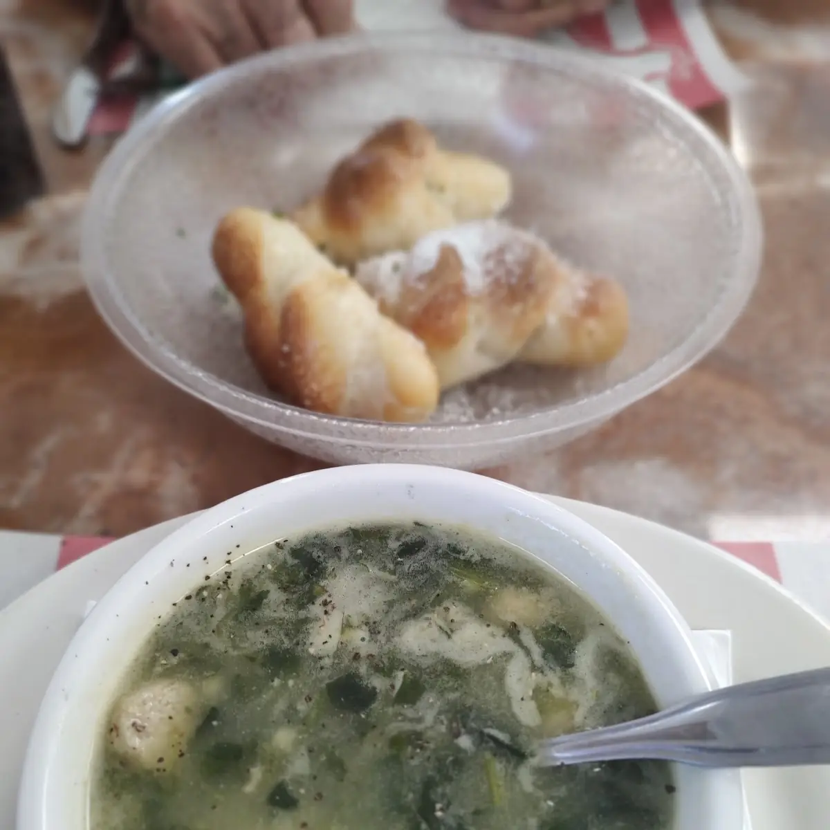 Italian Wedding Soup with Garlic Knots
