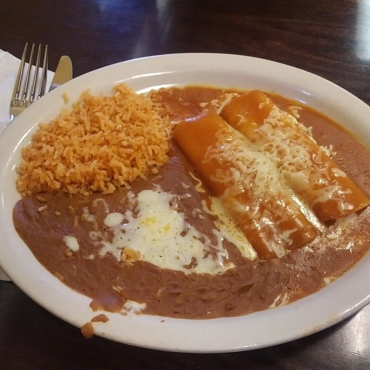 Cheese Enchiladas Rice Beans