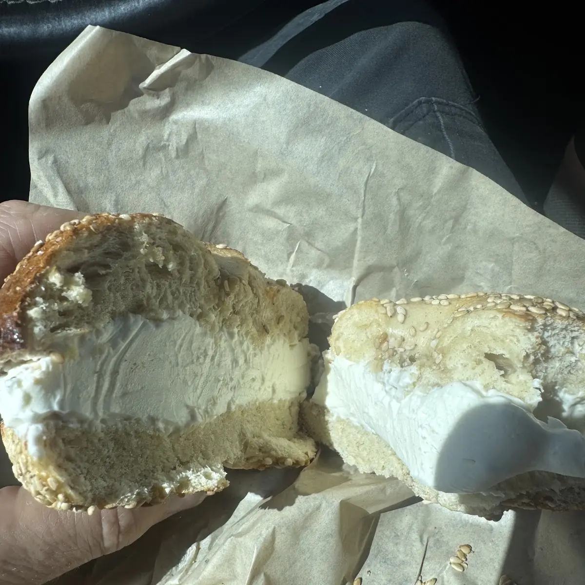 Toasted Sesame Bagel with Plain Cream Cheese