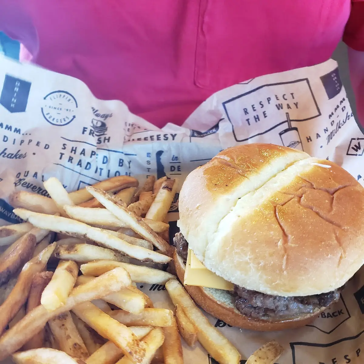 Cheese Burger and Fries