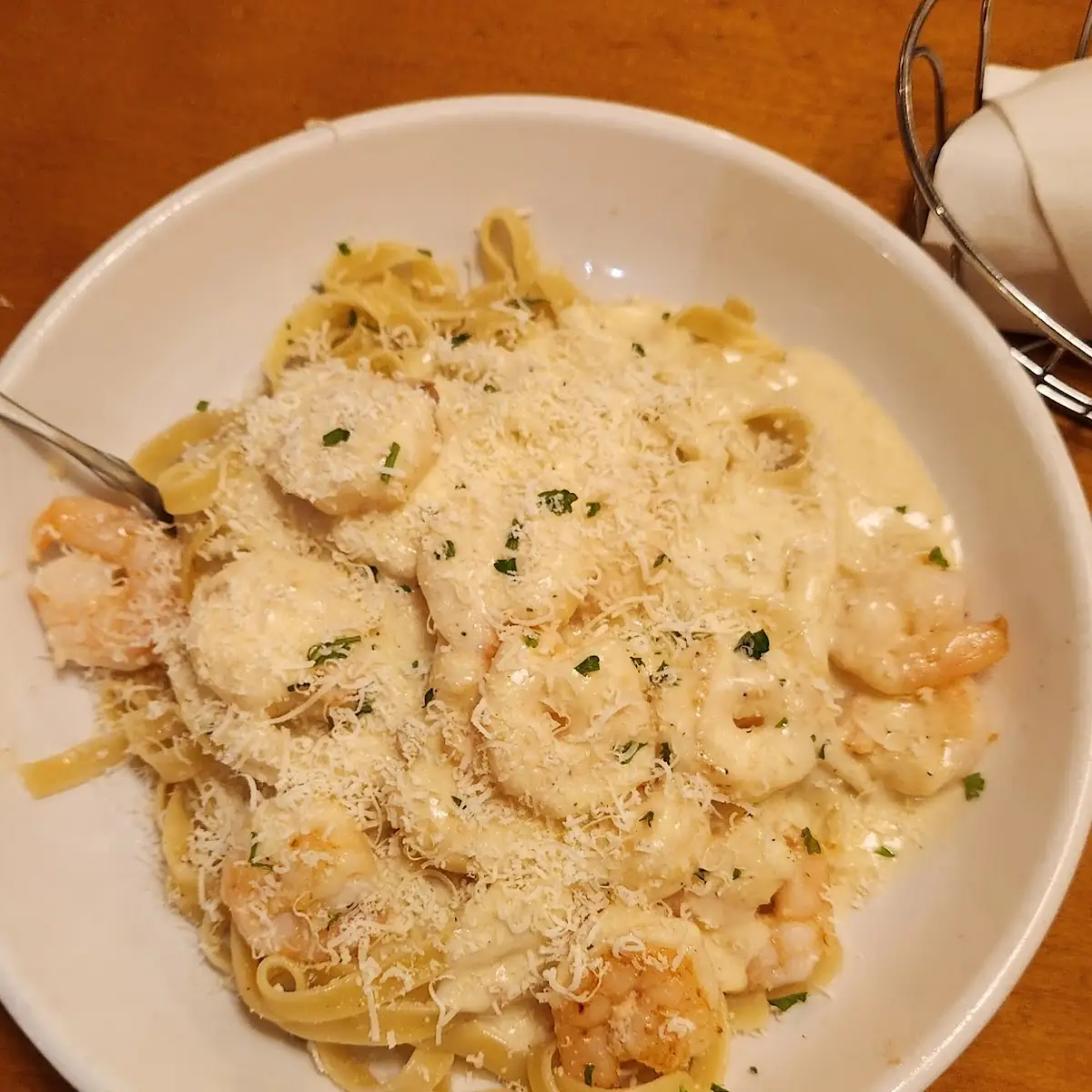 Fettuccine Alfredo with Shrimp