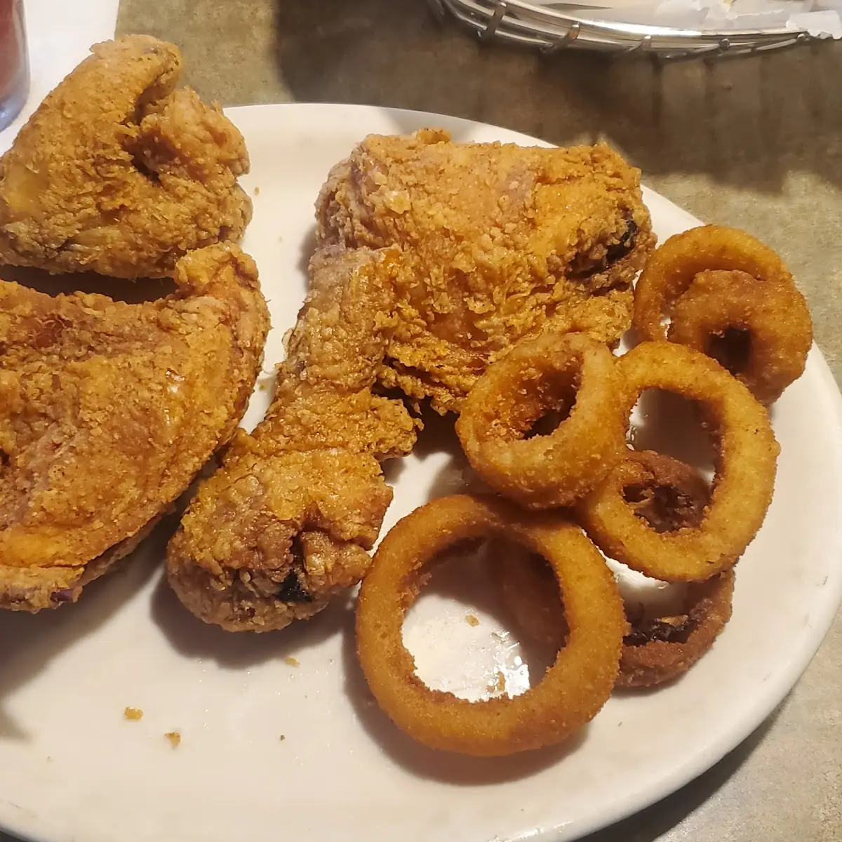 Fried Chicken with Onion Rings