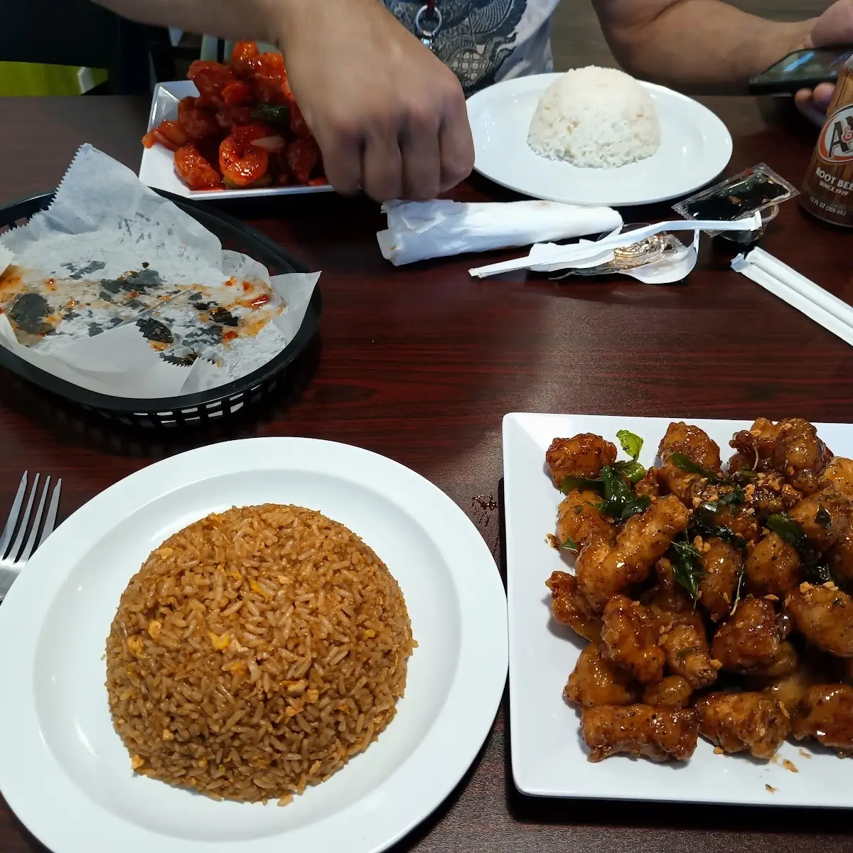 Crispy Garlic Chicken and Orange Chicken