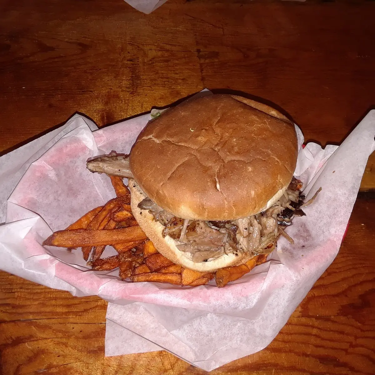 Pulled Pork and Sweet Potato Fries