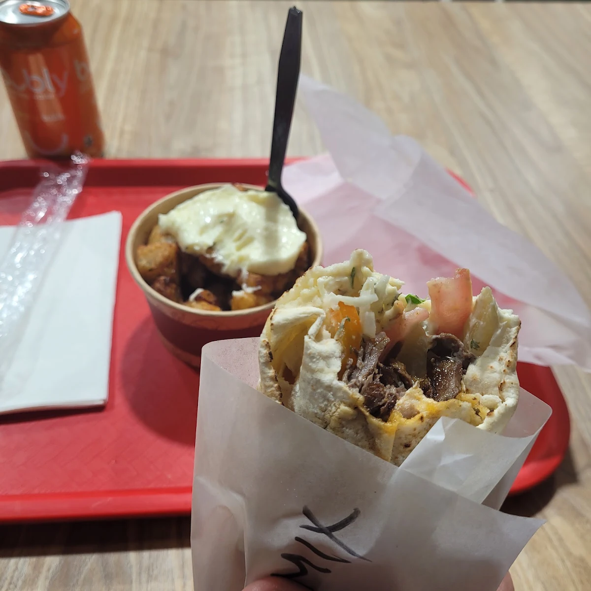 Pita Shawarma, Boustan Restaurant