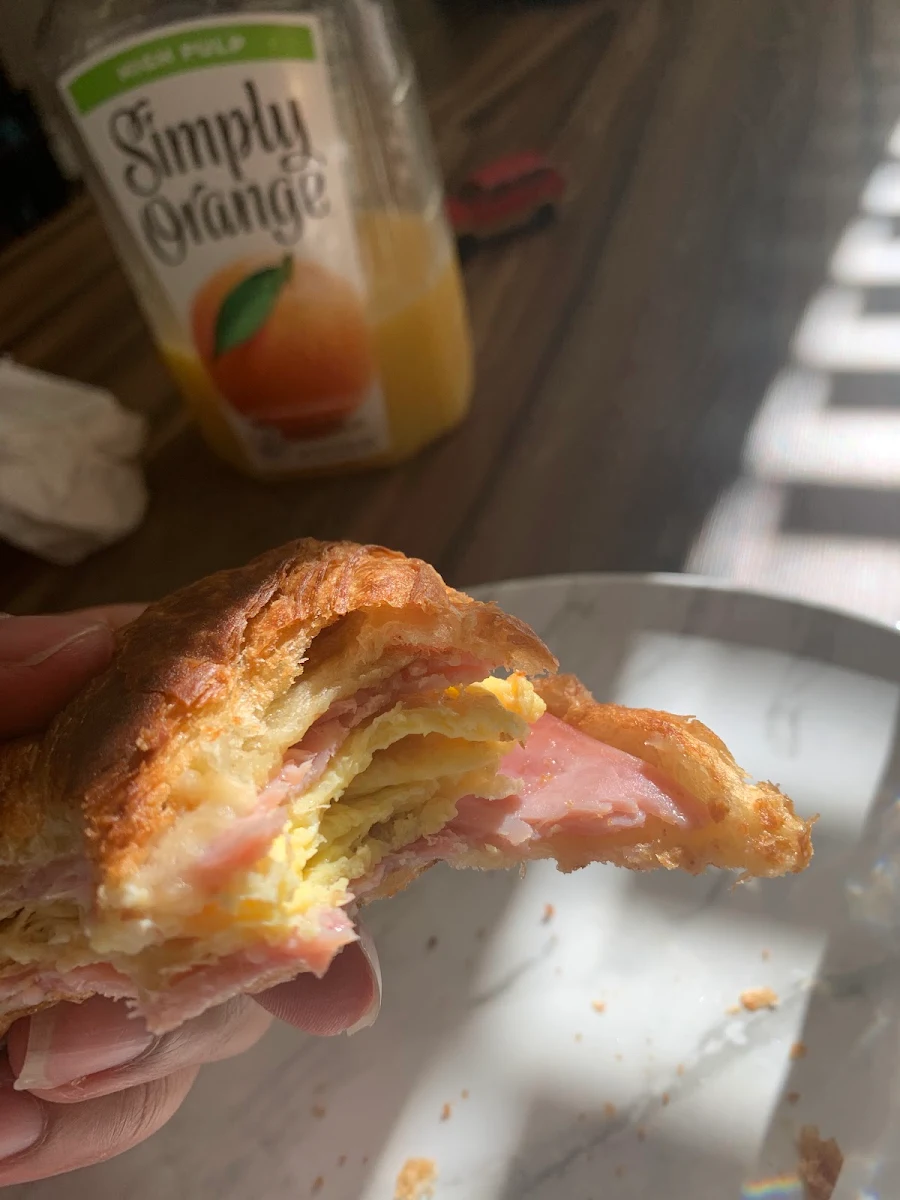 Ham Egg and Cheese Croissant Sandwich