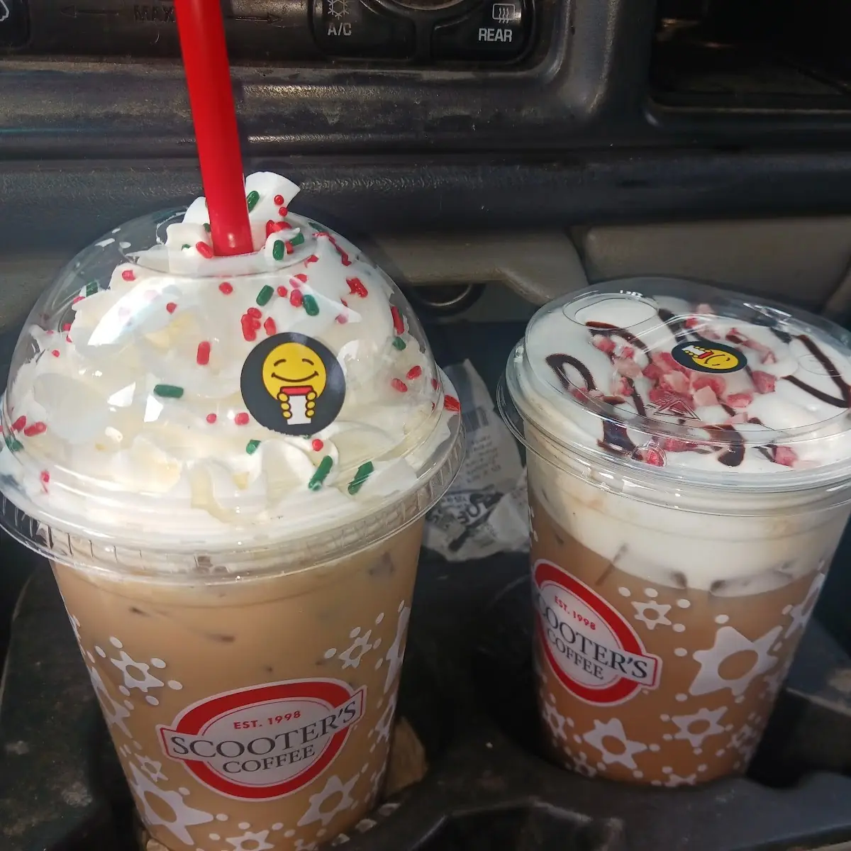 Sugar Cookie Latte and Peppermint Mocha