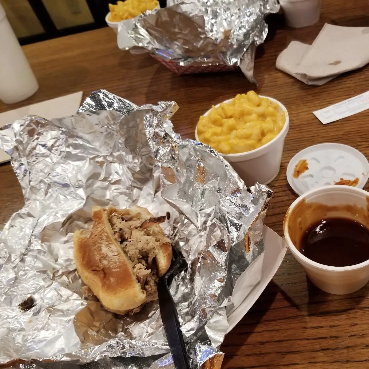 Pulled Pork Sandwich and Mac and Cheese