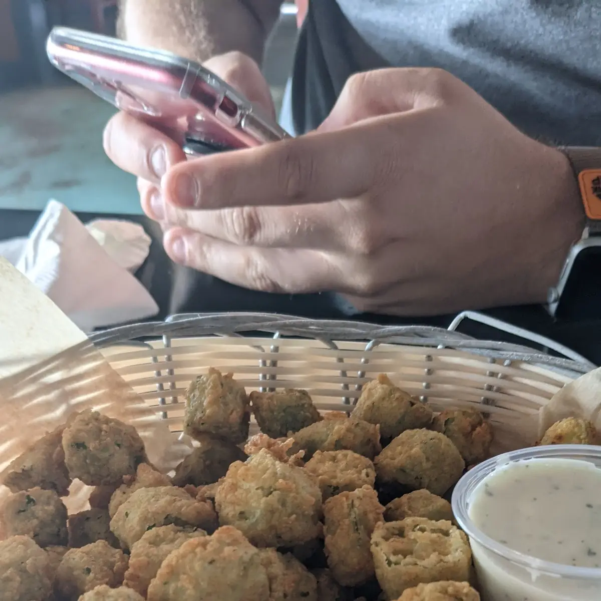 Fried Okra with Dipping Sauce