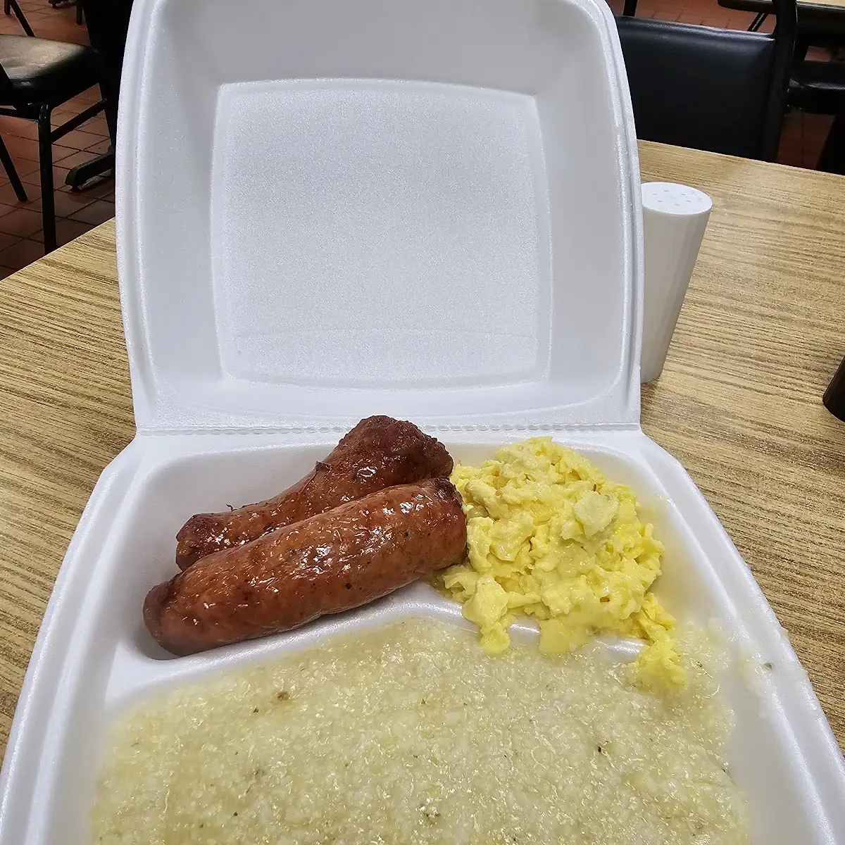 Grits Sausage and Scrambled Eggs
