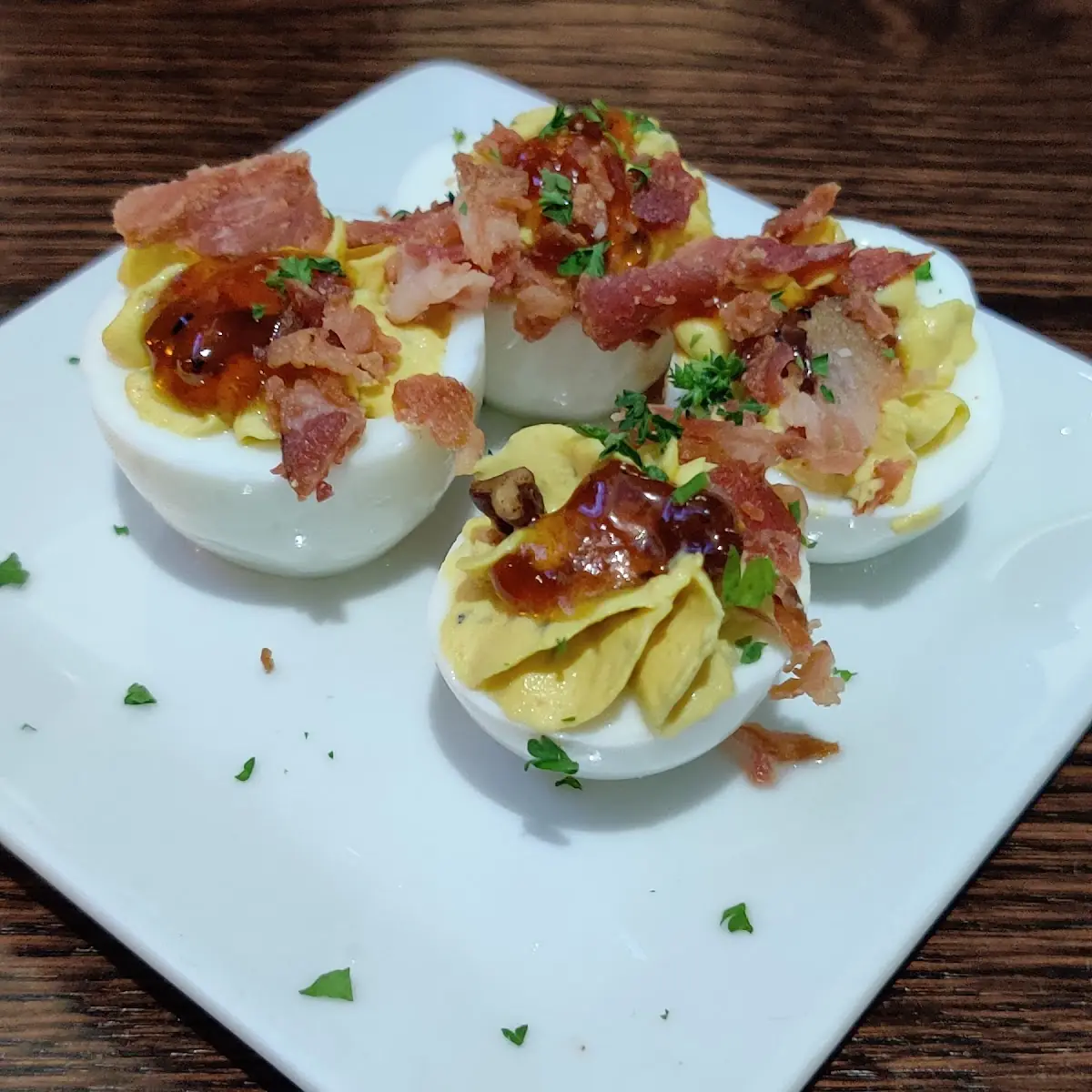 Bacon Jam Deviled Eggs
