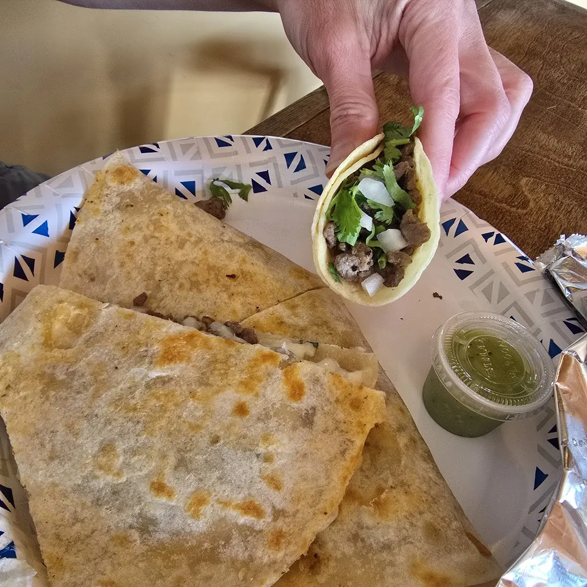 Quesadilla with Asada Taco