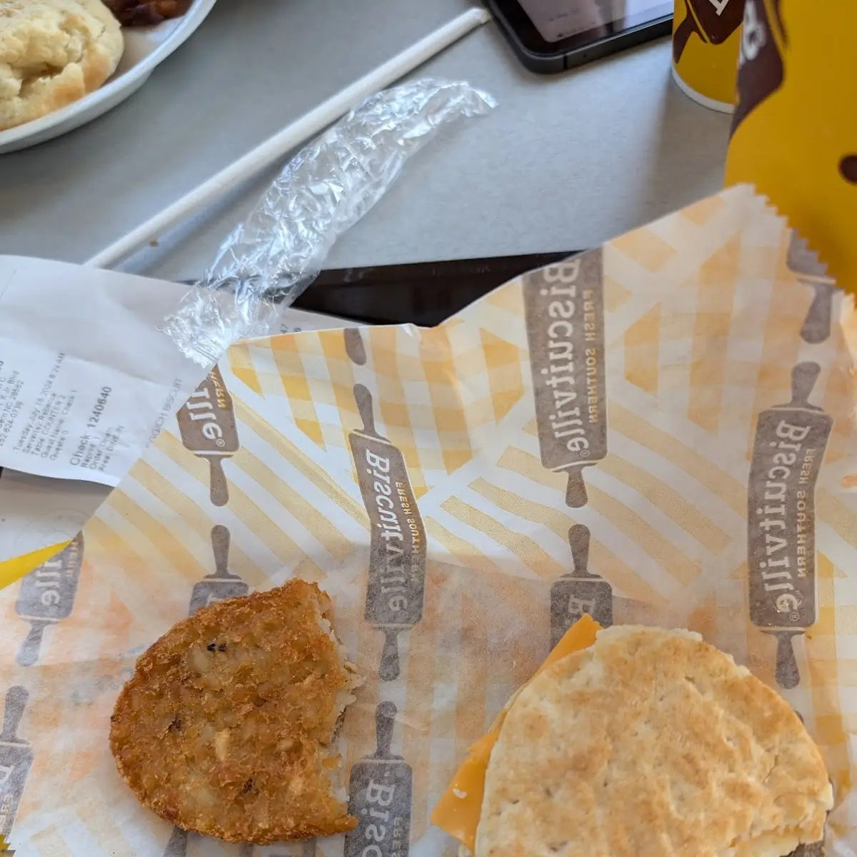 Egg and Cheese Biscuit with Hash Brown