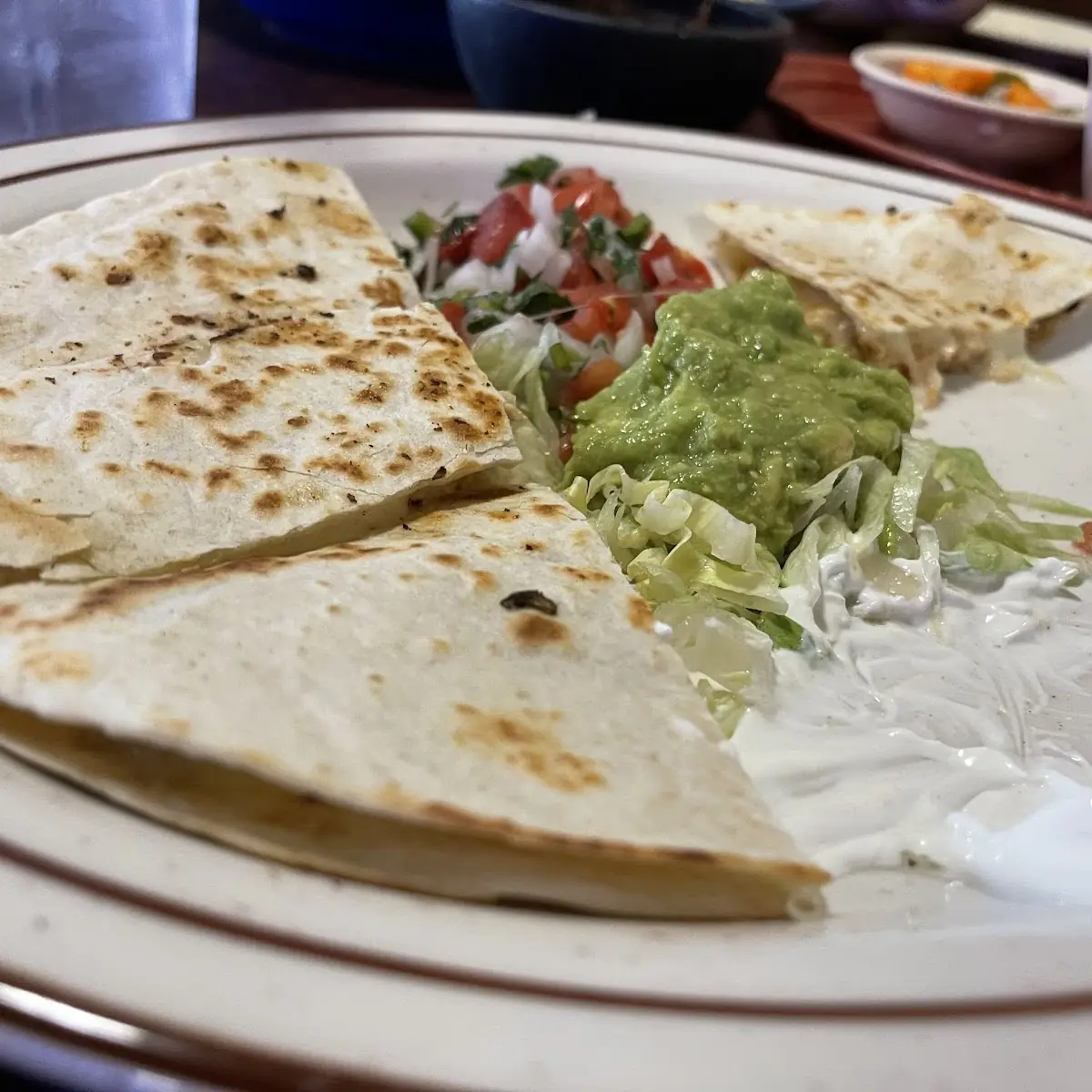 One Fajita Quesadilla with Rice & Beans