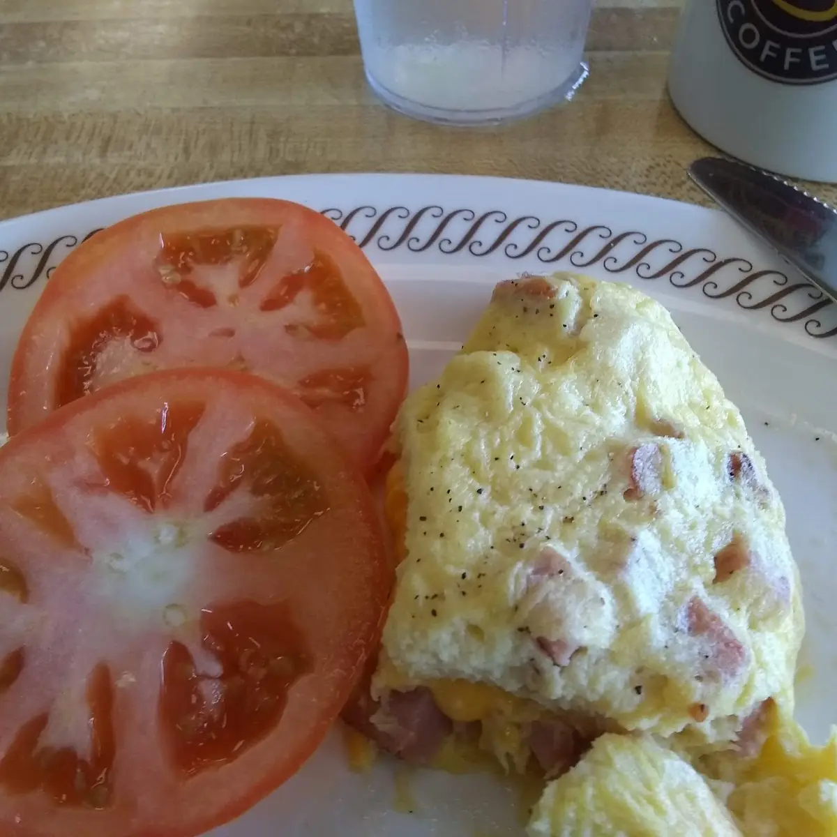 Ham and Cheese Omelet with Tomatoes