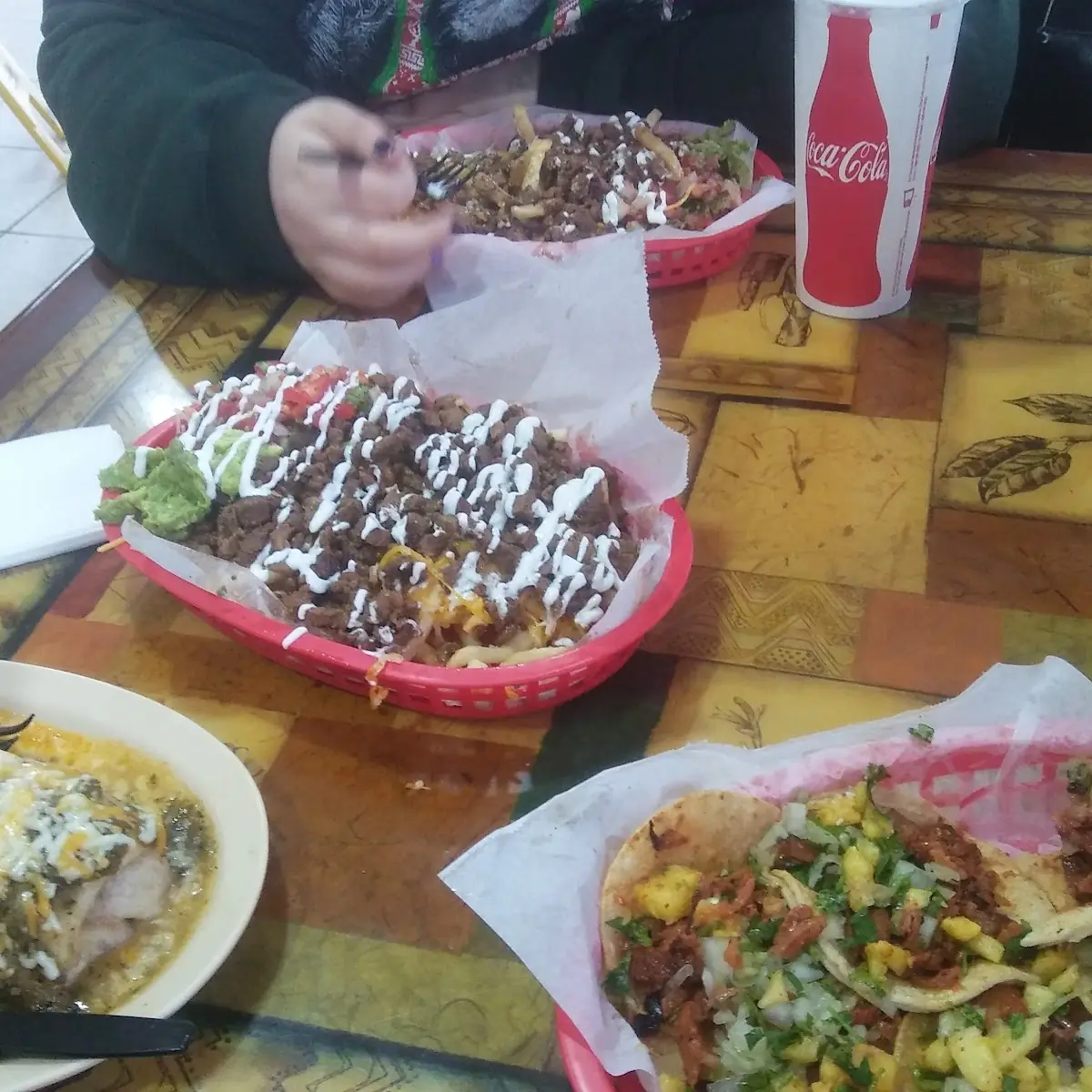 Carne Asada Fries and El Pastor Tacos
