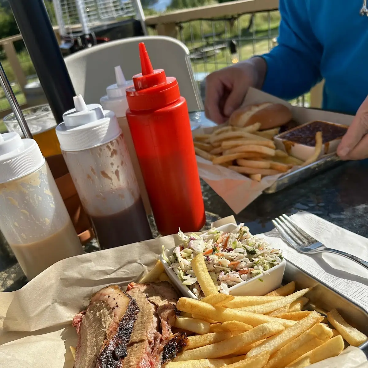 Brisket Platter and Pulled Pork Sandwich