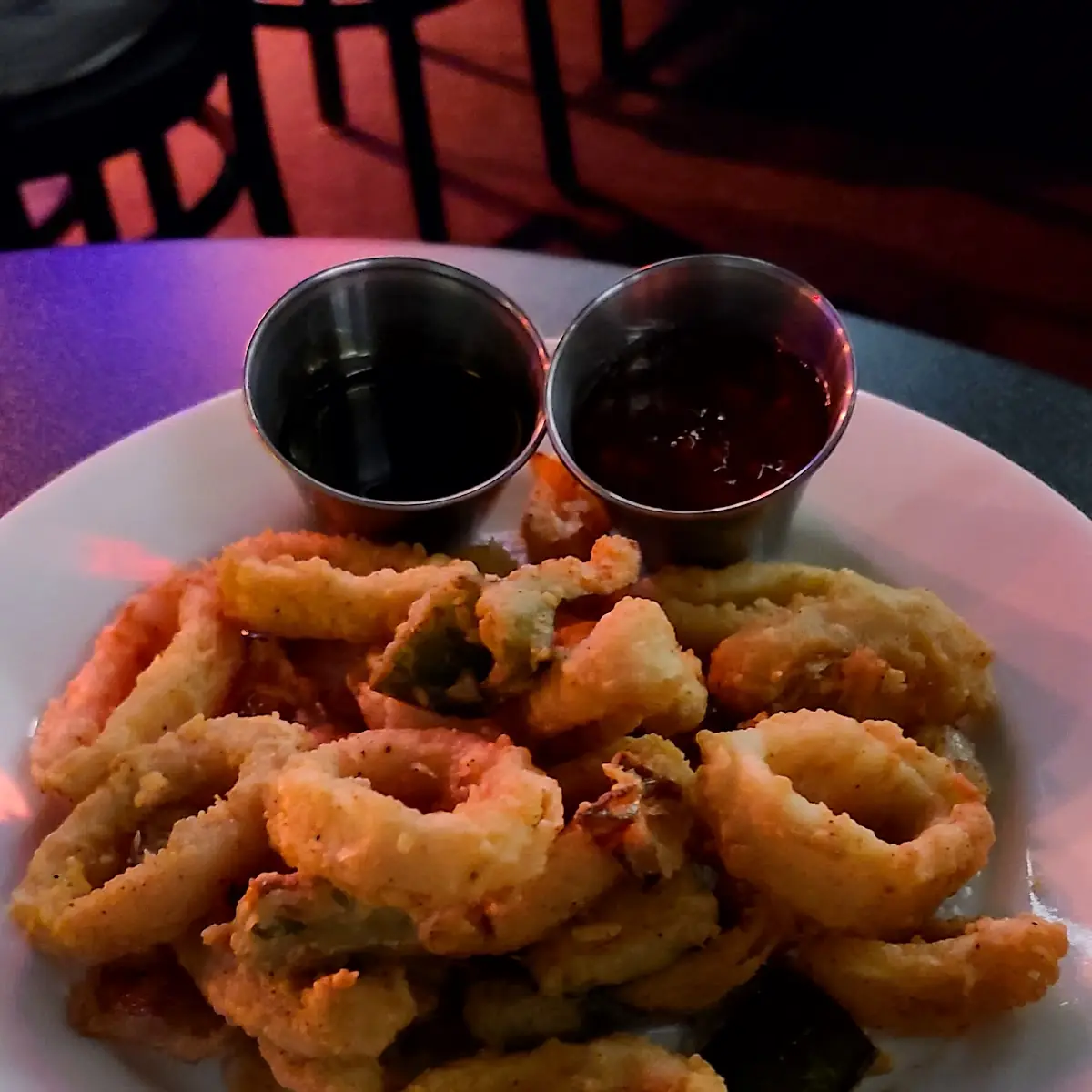 Fried Calamari with Spicy Tomato Dipping Sauce