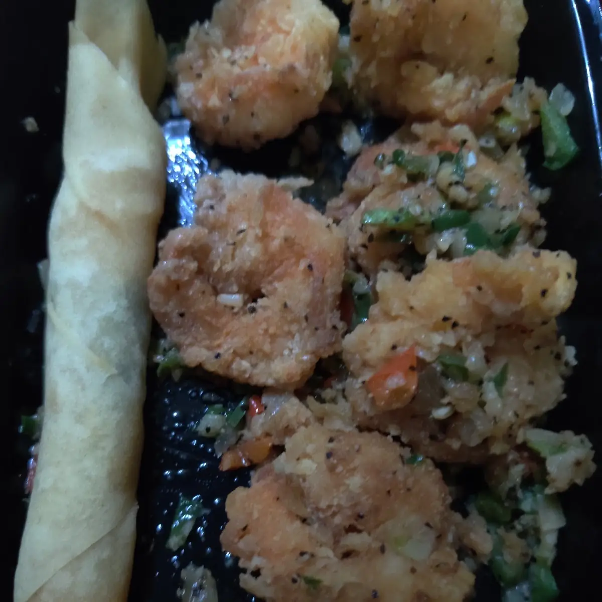Salt and Pepper Shrimp and Shrimp Egg Roll
