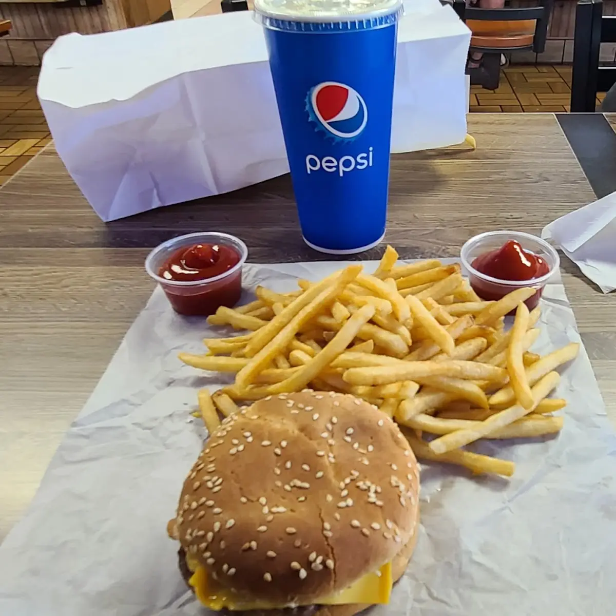 Double Cheeseburger Combo with a Small Chili