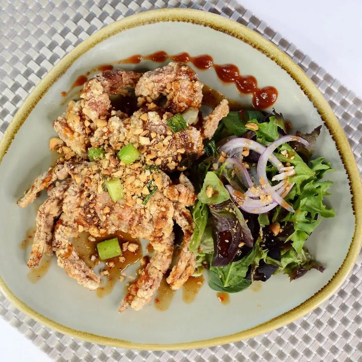 Soft Shell Crab Salad with Tamarind Sauce