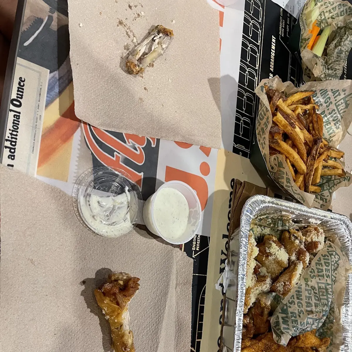 Buffalo Wings and Garlic Parmesan