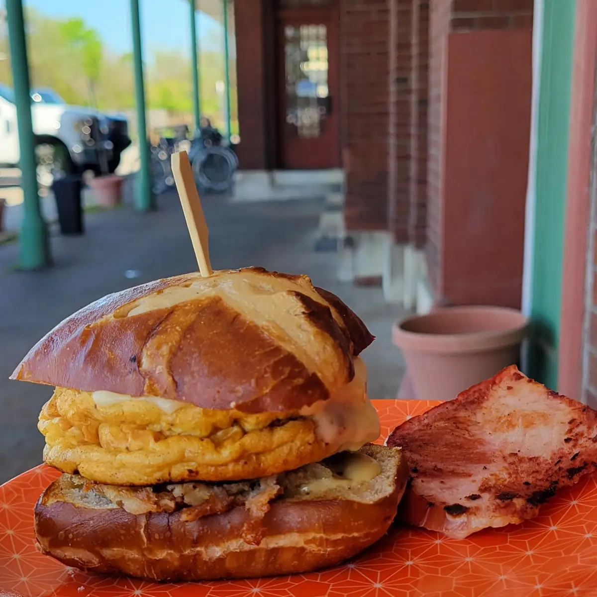 Pretzel Bun Egg Sandwich