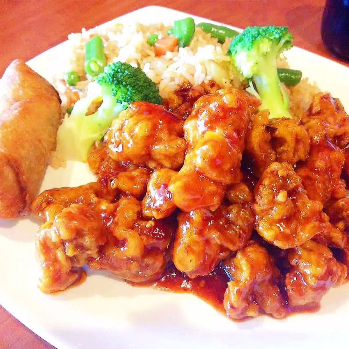 General TSO Chicken Mild with Pork Fried Rice