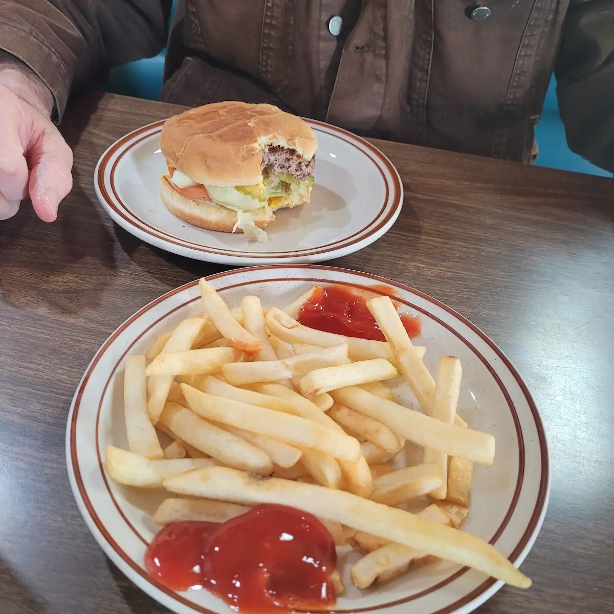 Large Cheeseburger and Fries