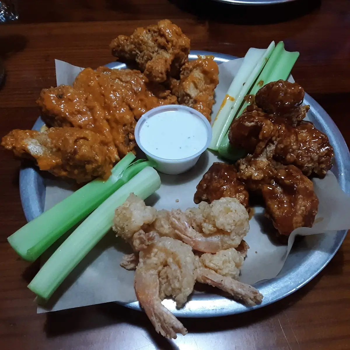 Shrimp and Wings Triple Delight