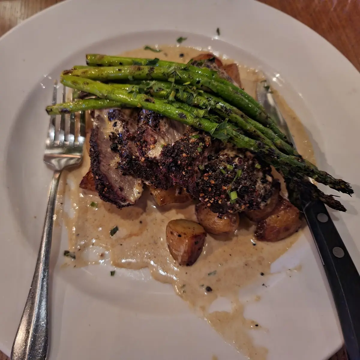 Grilled Flat Iron Steak Au Poivre
