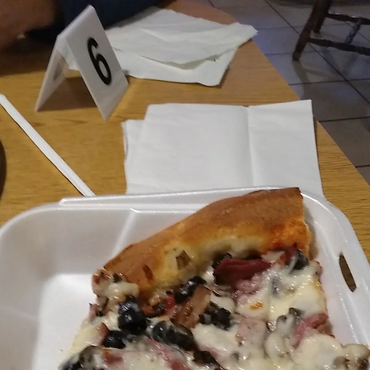 Mushroom Salami and Olive Pizza