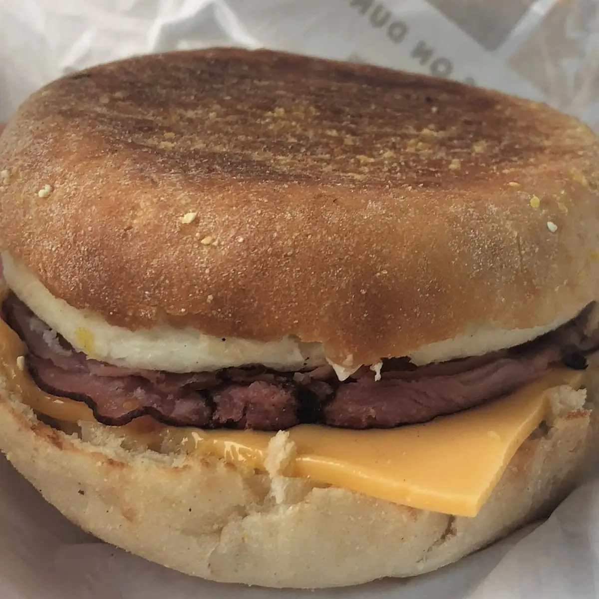 Ham Egg and Cheese on English Muffin