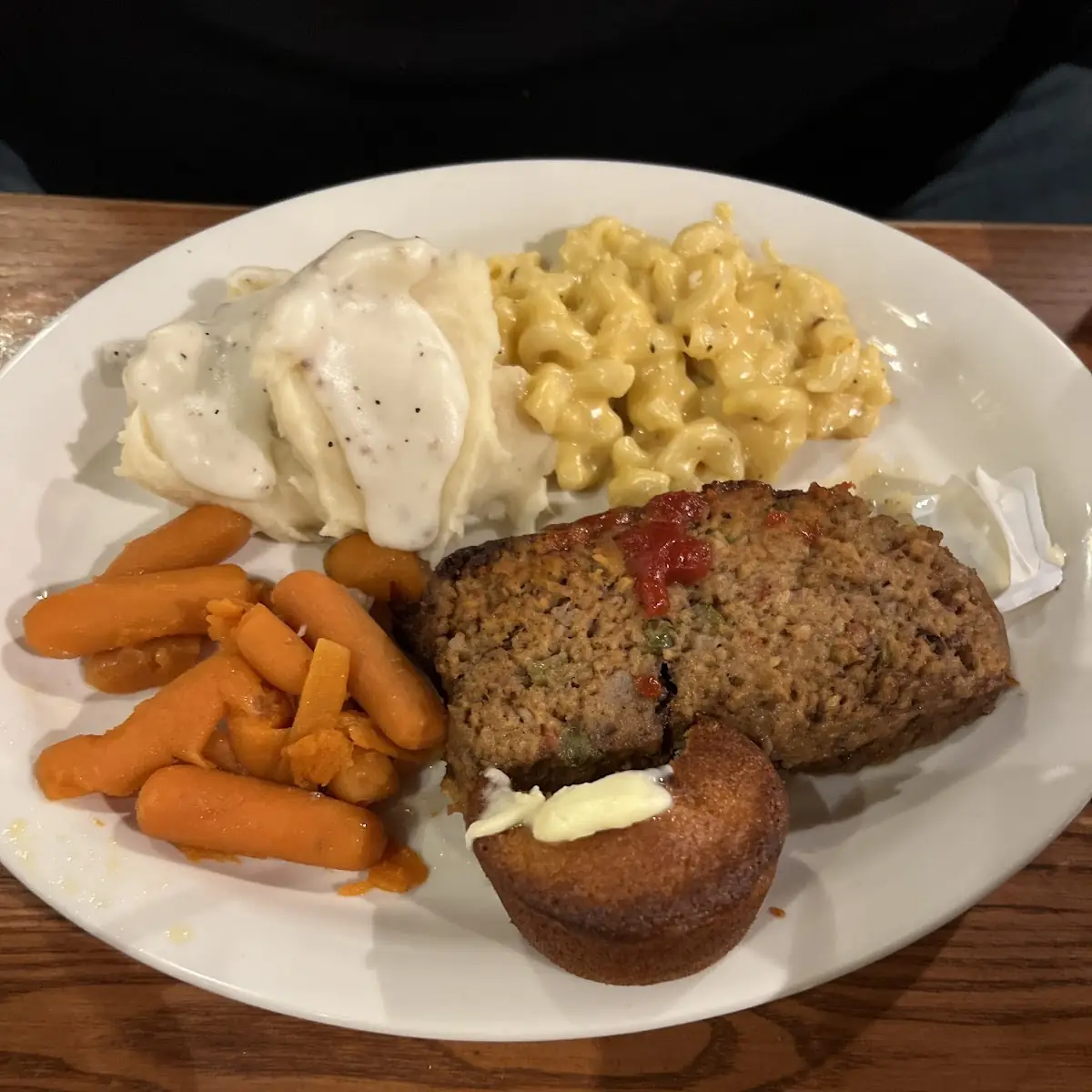Meatloaf Mashed Potatoes Macaroni and Cheese