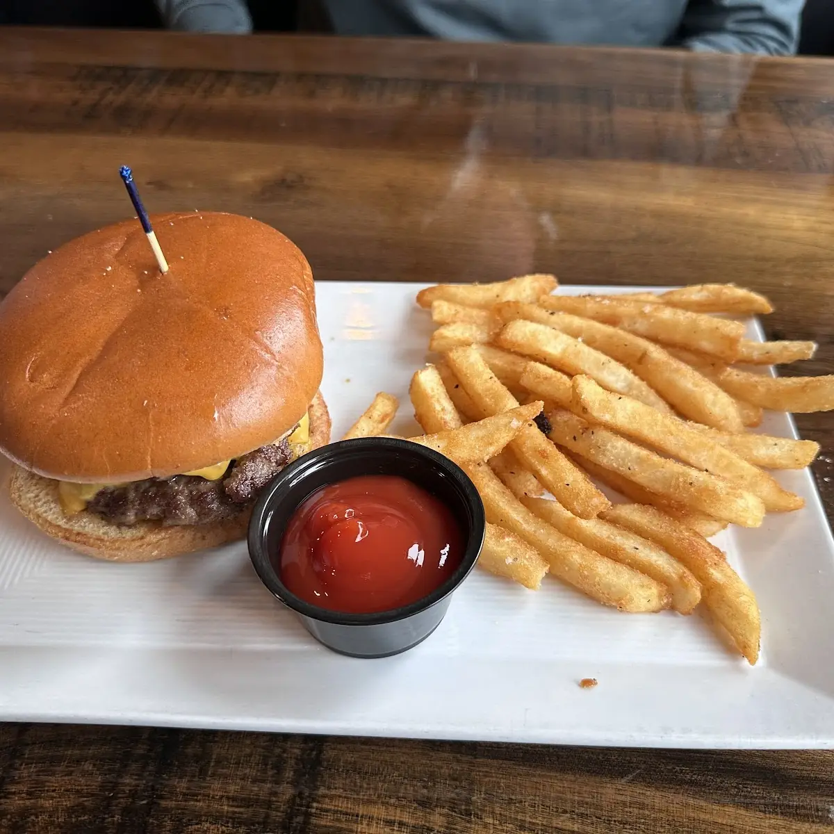 Double Smash Burger and Fries