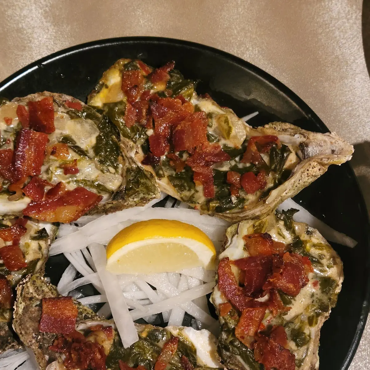 Dinner Oysters Rockefeller Plate