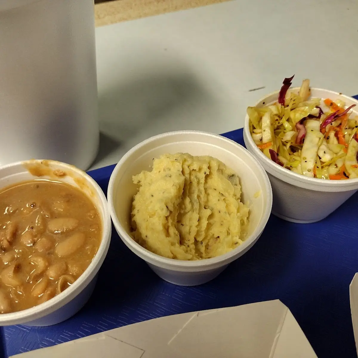 Pinto Beans Potato Salad and Cole Slaw