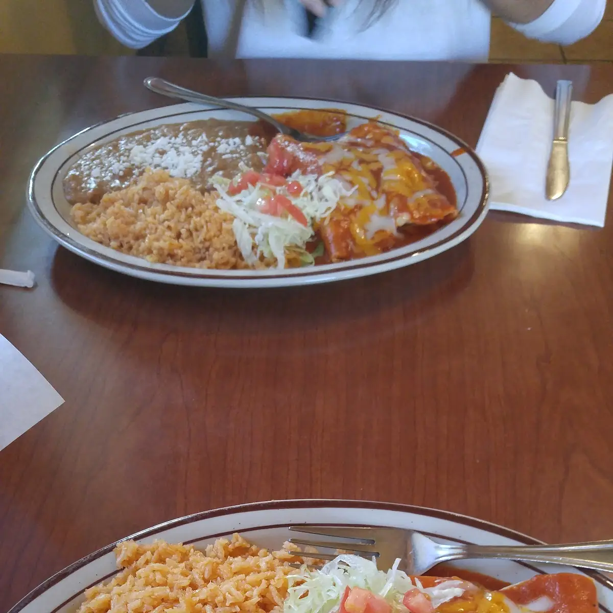 Chicken Enchilada with Rice and Beans