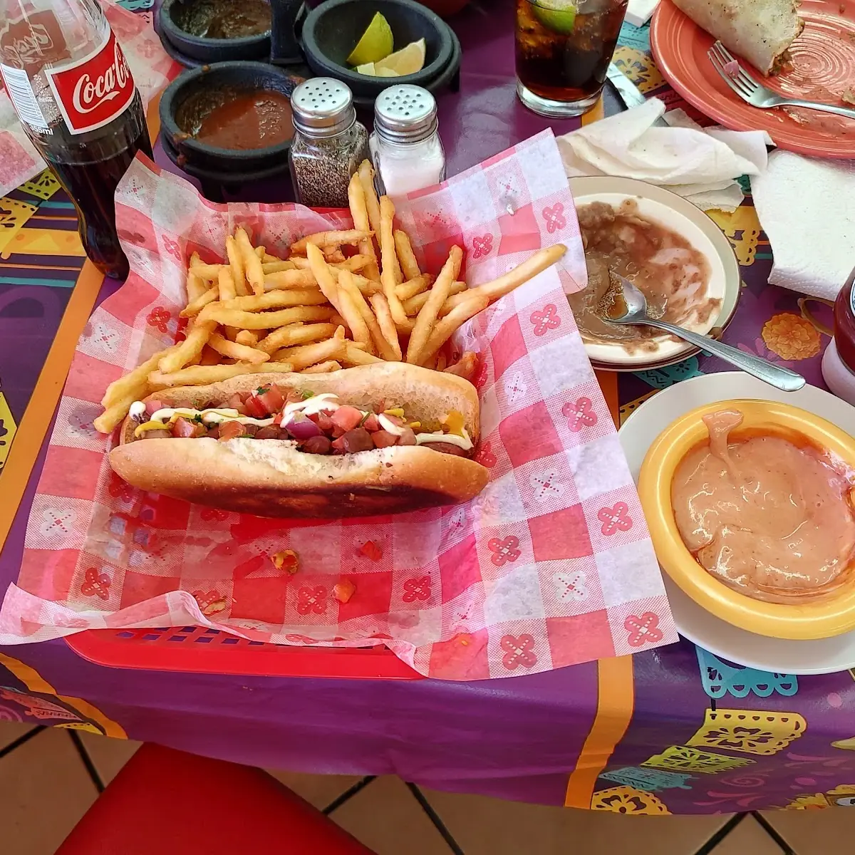 Mexican Hot Dog with Beans