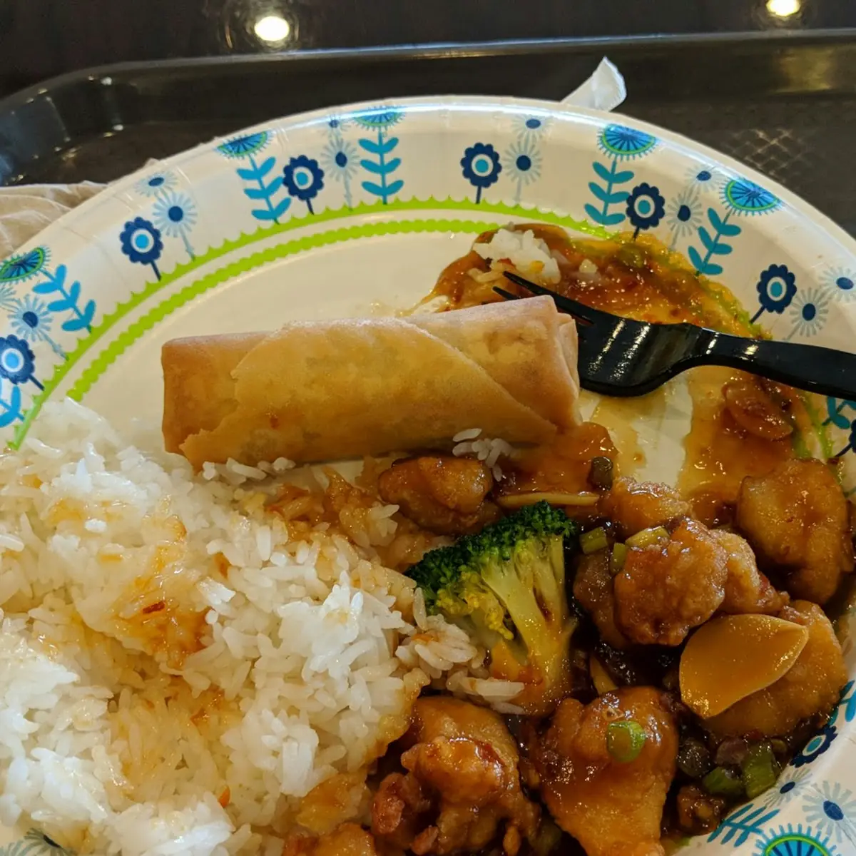 Chicken and Broccoli with Egg Rolls
