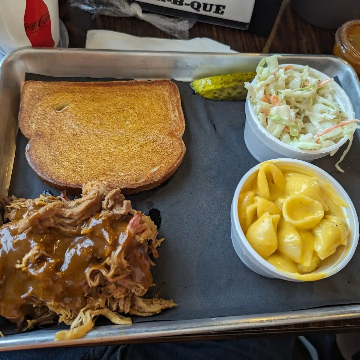 Pulled Pork Slaw and Mac Cheese