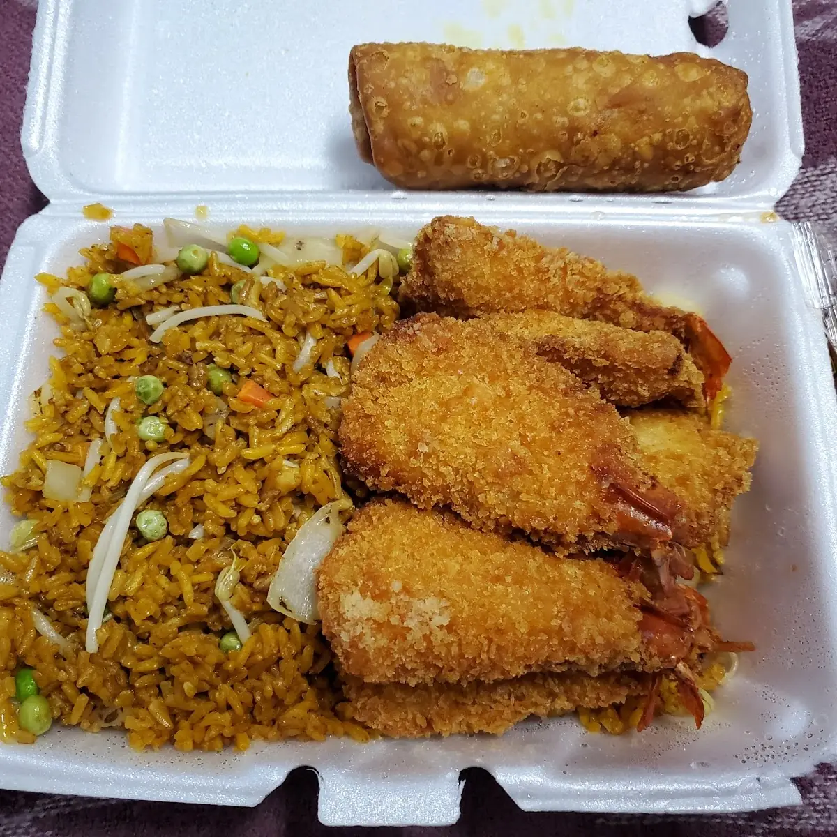 Fried Jumbo Shrimp with Vegetable Fried Rice